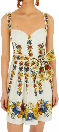 Farm Rio Tropi Belted Dress In White