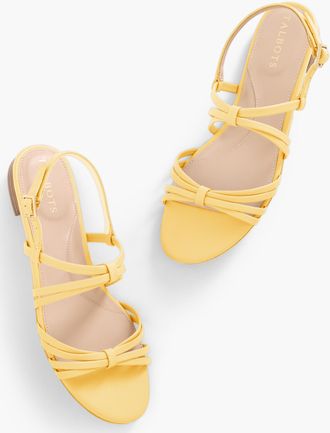 Talbots Aria Strappy Nappa Sandals - Cornsilk - 10 1/2 M Talbots