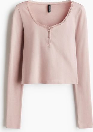 H&M Shirt mit U-Ausschnitt - Pink