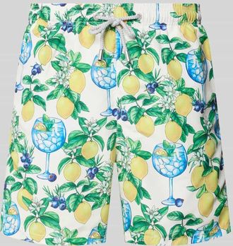 MC2 Saint Barth Straight Fit Badeshorts mit Logo-Patch Modell Gustavia in Weiss, Gr&ouml;&szlig;e XXL