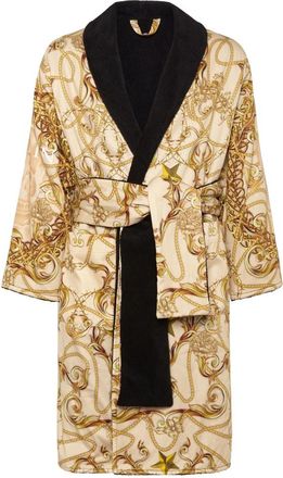 Philipp Plein Nieuwe Barok Badjas - unisex - Badjassen - Beige - S/M - Katoen - Nachtkleding