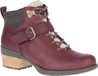 Merrell Merrell Shiloh II Lace Womens Red Leather Waterproof Ankle Boots JOBB1779