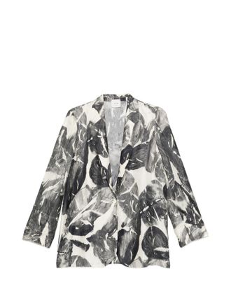 Alysi Womens Silk & Nylon Printed Single-Breasted Jacket