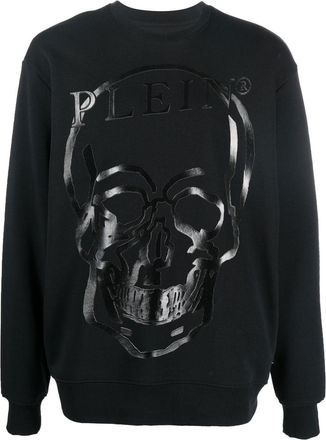 Philipp Plein skull-print crew neck sweatshirt - unisex - Cotton/Polyester - XXXL - Black