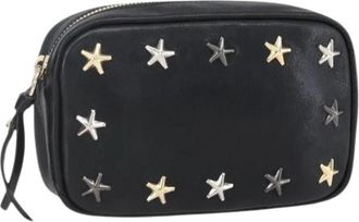 Jimmy Choo London Pre-owned Leather Pouch - Dames - Vintage Clutch - Zwart - ONE Size - Leer - Vintage