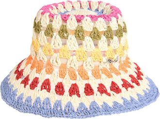 Karl Lagerfeld Kolorful Karl Crochet Bucket Hat in Ivory at Nordstrom Rack