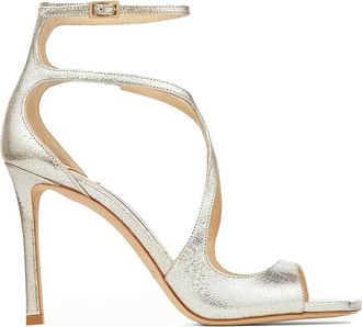 Jimmy Choo London Azia 95 Champagne Leather Sandals