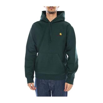 Carhartt Work in Progress Hoodies & sweatvesten, Heren, Groen, S, Katoen, Hooded American Script Sweatshirt