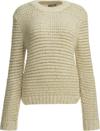 Herno Maglione girocollo a punto cornrow - - Knitwear - Donna - Bianco - XS