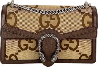 Gucci Brown Canvas Dionysus Small Jumbo GG Shoulder Bag (Authentic Pre-Loved)