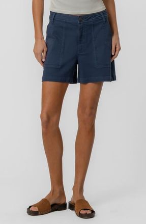 Kut from the Kloth Ashton High Waist Twill Utility Shorts in Navy at Nordstrom, Size 16