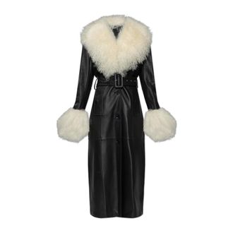 Stand Studio Faux Fur & Shearling Jackets, female, Black, Size: S Monica Coat