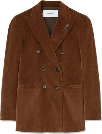 Lardini Dubbele-knoop blazer - Dames - Blazers - Bruin - S - Katoen - Jassen
