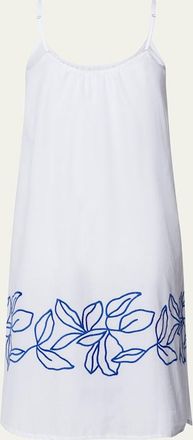Hanro Liz Leaf-Embroidered Cotton Chemise