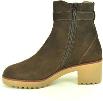 DL Sport Daim Botje+Gesp DH. 4cm - Dames - Laarzen met Hak - Bruin - 40 EU - Schoenen