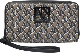 A|X Armani Exchange Allover Logo Wallet - Dames - Portefeuilles - Beige - ONE Size - Accessoires