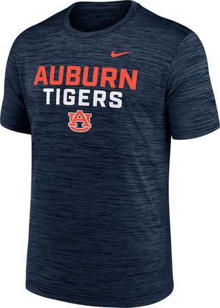 Nike Auburn Campus Center Stack Velocity Nike Mens Dri-FIT College T-Shirt in Blue | NKPQ41SAUN-907