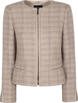 Emporio Armani Womens Wool Blend Blazer Jacket - Tan - Size EU 38 (Womens)