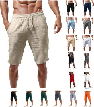 Generic Mens Cargo Shorts Elasticated Waist Knee Length Cotton Shorts Summer Casual Combat Work Shorts Relaxed Fit Solid Shorts Relaxed Fit Summer Short Multi