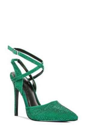 Rag & Co. Charmer Rhinestone Stiletto Pump in Green at Nordstrom Rack, Size 10