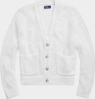 Polo Ralph Lauren Linen-Blend V-Neck Cardigan