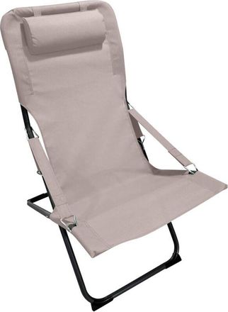 Mobili Rebecca Mobili Rebecca - Silla Reclinable Plegable Rebecca Mobili Tamatim 88x63x83 Poli&eacute;ster Acero Beige Gris Oscuro