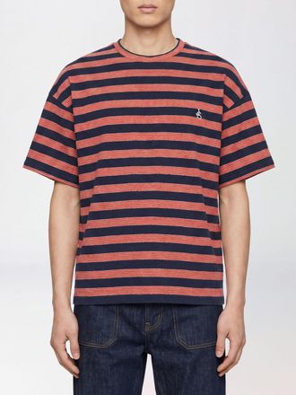 Jil Sander T-shirt girocollo in cotone a righe bicolor con spalle scese