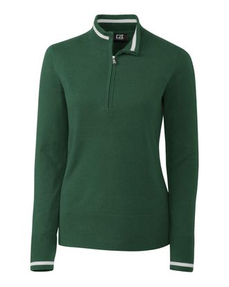Cutter & Buck Womens Lakemont Tipped Half-Zip Sweater