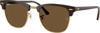 Ray-Ban RB3016F Clubmaster Asian Fit 687853 Mens Sunglasses Brown Size 55
