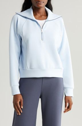 Spanx AirEssentials Half Zip Sweatshirt in Oxford at Nordstrom, Size Large
