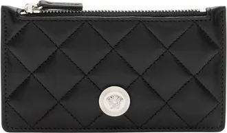 Versace Black Leather La Medusa Card Holder (Authentic Pre-Loved)
