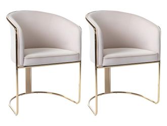 Pascal Morabito Set de 2 sillas terciopelo crema
