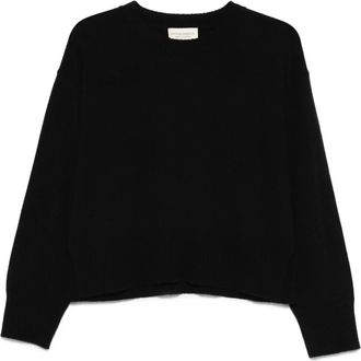 Officine G&eacute;n&eacute;rale Zwarte Cashmere Crewneck Trui - Dames - Cashmere truien - Zwart - M - Truien & Vesten