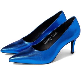 Seychelles Womens Seychelles Motive Pumps Blue Metallic Leather Pointed Toe HTAT195