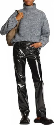 Proenza Schouler Lacquered-Effect Straight-Leg Trousers In Black