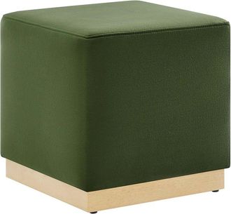 ModWay Tilden 17in Square Performance Velvet Upholstered Ottoman