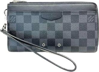 Louis Vuitton Pre-owned Clutches, male, Black, Size: ONE SIZE Pre-owned Zippy Dragonne Damier Graphite Long Wallet