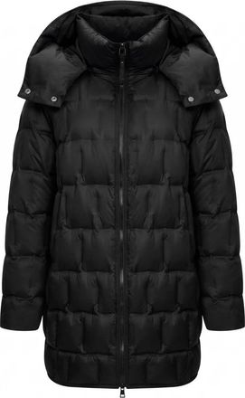Cesare Gaspari Donsjas met capuchon- halflang - Dames - Dons jassen - Zwart - M - Polyester - Jassen