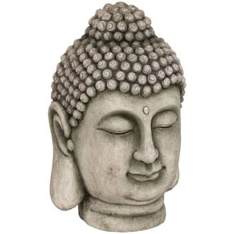 Atmosphera Atmosphera - Estatua De Buda De Exterior Osel Gris H60cm Cr&eacute;ateur DInt&eacute;rieur