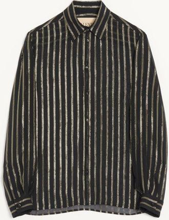 Valentino Camicia Valentino In Chiffon Di Seta & Lurex Uomo NERO/ORO 39