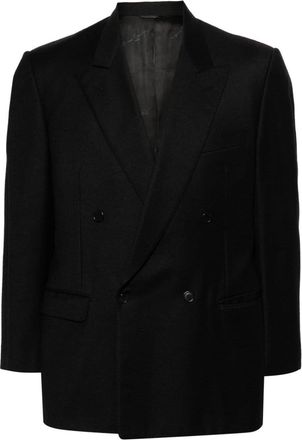 Pierre Cardin 1990s peak lapels double-breasted blazer - men - Cashmere/Wool - M - Black