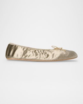 The Row Velvet Ballerina Flats