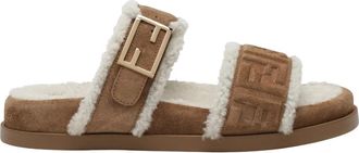 Fendi Feel Sandalen - Dames - Sandalen - Bruin - 36 EU - Leer - Schoenen