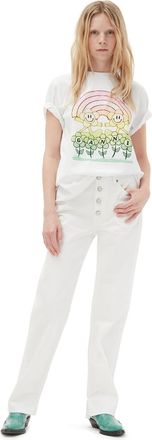Ganni White Lovy Jeans - Size 26W/32L Organic Cotton