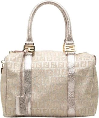 Fendi Pre-owned Boston Bag - Dames - Pre-owned - Beige - Maat: ONE Size Leer