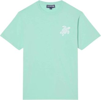 Vilebrequin Big Turtle Borduur T-shirt - Heren - T-shirts - Groen - XL - Katoen - Tops