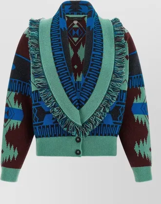 Alanui wool cashmere cropped bomber jacket