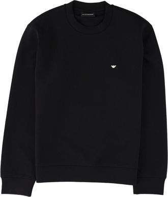 Emporio Armani Classic Black Sweatshirt with Subtle Logo