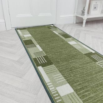 Runrug Hallway Carpet Runner Rug - Soft & Comfy, Non-Slip, 8mm - Montana in Green | Size: 100 cm x 270 cm
