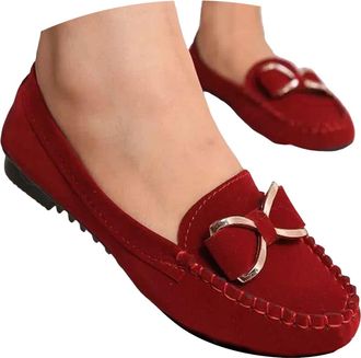 Generic Loafers Shoes for Women,Orthopedic Shoes for Women,Ladies Casual Slip On Leather Loafer Comfort Low Top Leather Lightweight Round Toe Business Work Lo